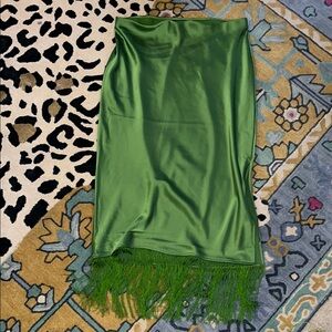 Rachel Zoe Green Fringe Skirt